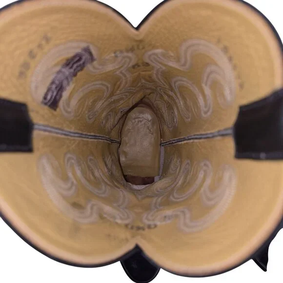 Luskey's Ryon's Mens size 9.5D Black Ostrich Exotic Leather Cowboy Western Boots - Picture 11 of 16